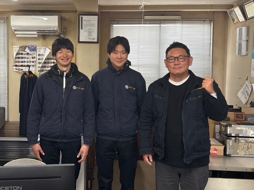 サンヨー圧接　天晴くん、好誠くん、宮本社長